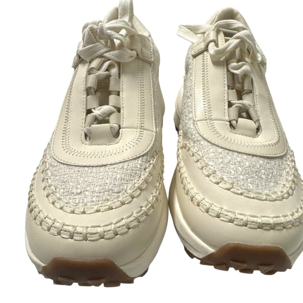 NWOB‎ Altar'd State Women's Cream Textured Lace-Up Platform Sneakers Size 9